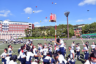 運動会<br>「親と子と先生の運動会」がキャッチフレーズ。<br> みんなで一緒に汗をかいて楽しい一日を過ごします。